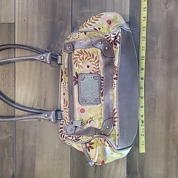 Genna de rossi floral purse with silver metallic look trim Y2K style - Picture 11 of 12